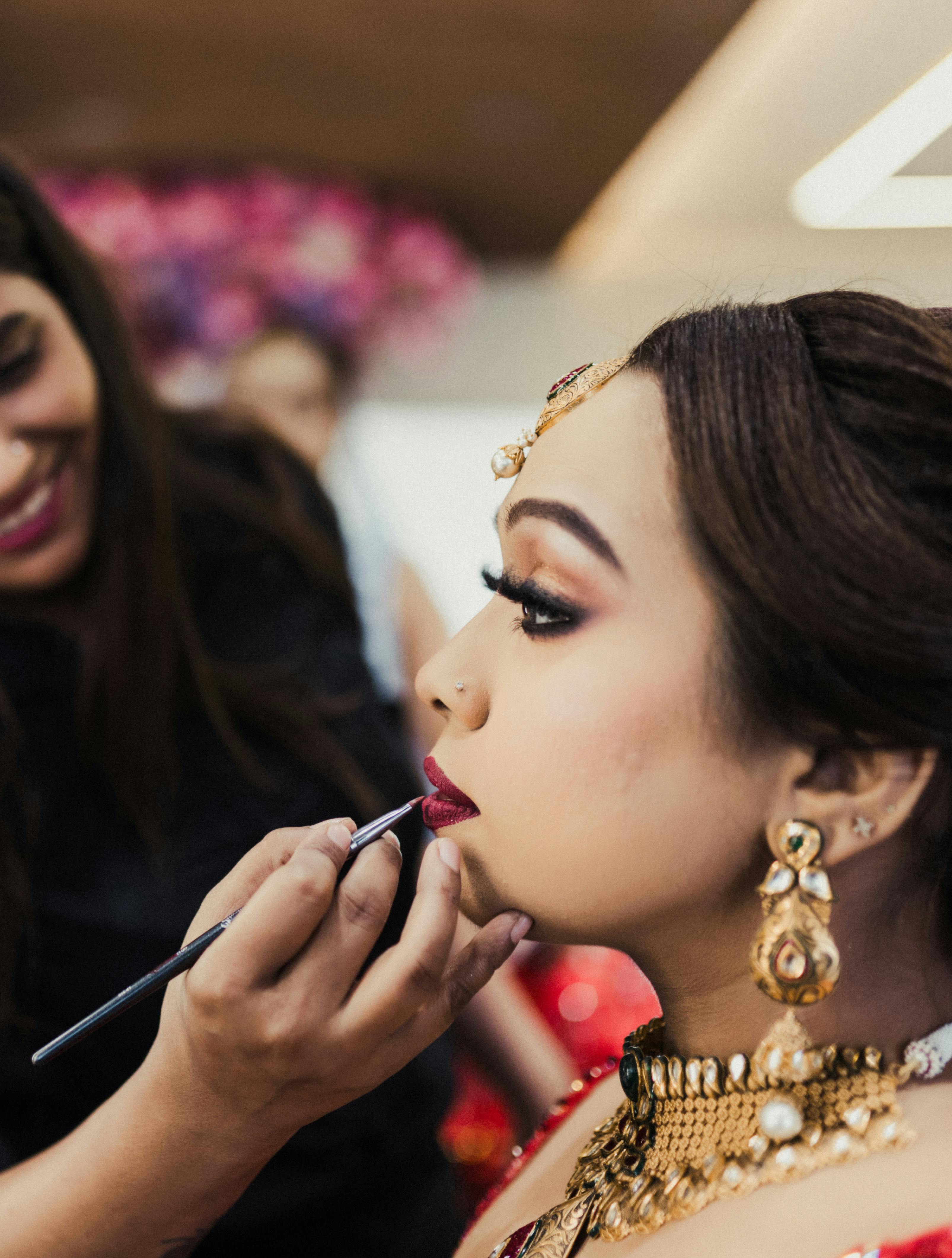 Makeup artist at work during an event